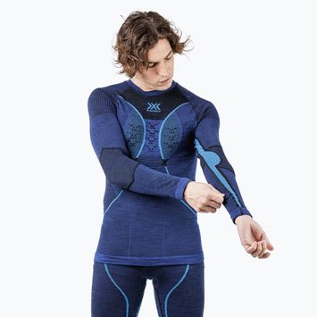 Vyriški X-Bionic Merino terminiai džemperiai tamsiai vandenyno / dangaus mėlyna