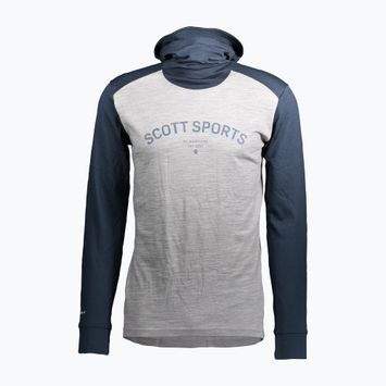 Vyriškas termoaktyvus džemperis SCOTT Defined Merino Hoody dark blue/light grey melange