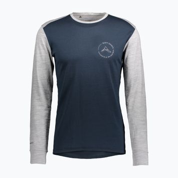 Vyriški termoaktyvūs marškinėliai ilgomis rankovėmis SCOTT Defend Merino dark blue/light grey melange