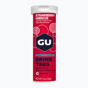 Hidratacijos tabletės GU Hydration Drink Tabs strawberry/hibiscus 12 tablečių