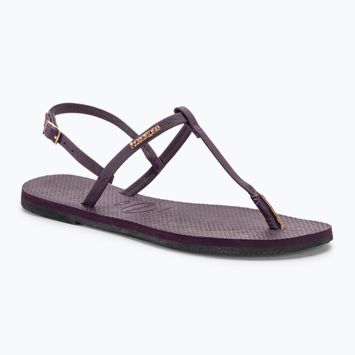 Moteriški "Havaianas You Riviera" sandalai violetinės/juodos/auksinės spalvos