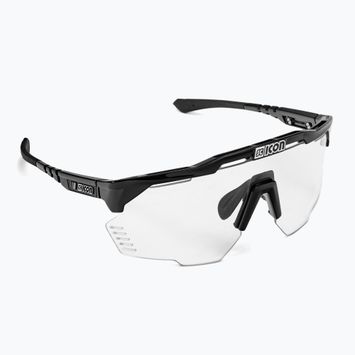 SCICON Aeroshade Kunken juodi blizgūs/scnpp fotokrominiai sidabriniai dviratininko akiniai EY31010200
