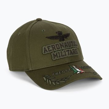 Vyriška kepuraitė su snapeliu Aeronautica Militare Embossed Embroidery military green