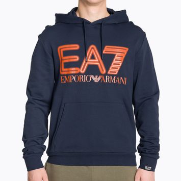 Vyriškas džemperis EA7 Emporio Armani Train Logo Series Oversize Logo Hoodie Coft navy blue