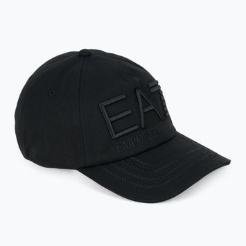 EA7 Emporio Armani Train Logo Series Siuvinėta beisbolo kepuraitė juoda