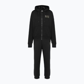 Moteriškas EA7 Emporio Armani Traukinio matomumo sportinis kostiumas HO CH FZ black/gold