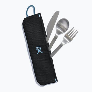 Stalo įrankiai Hydro Flask Flatware Set Stainless Pouch black