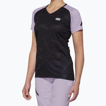 Moteriški dviračių marškinėliai 100 % Airmatic W black lavender