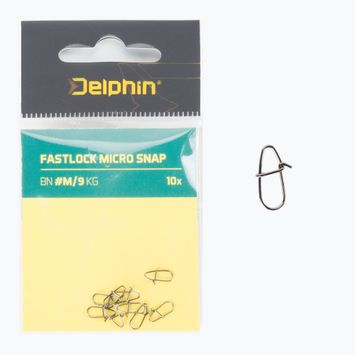 Delphin Fastlock Micro Snap besisukantis apsauginis smeigtukas 10 vnt. sidabrinės spalvos 969C04100