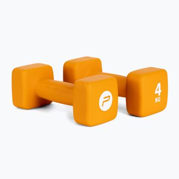 Neopreniniai hanteliai 4 kg Pure2Improve oranžinės spalvos P2I201420