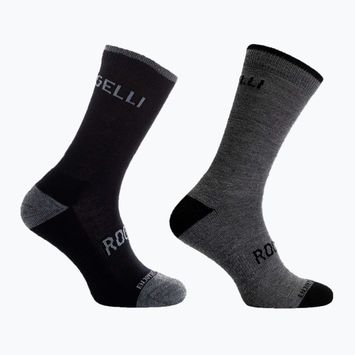 Dviračių kojinės Rogelli Wool Wintersocks 2 poros black/grey