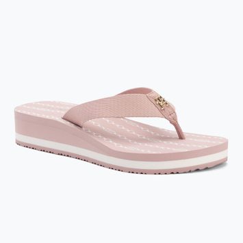 Moteriškos šlepetės per pirštą Tommy Hilfiger Im Th Chainprint Midwedge Sandal foggy pink