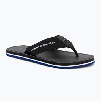 Vyriškos šlepetės per pirštą Tommy Hilfiger Leather Beach Sandal black