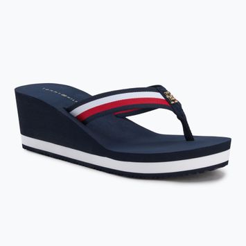 Moteriškos šlepetės per pirštą Tommy Hilfiger Corporate Wedge Beach Sandal space blue