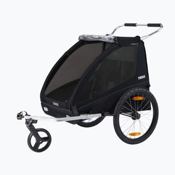 Thule Coaster XT Bike Trailer+Stroll dviračio priekaba dviems asmenims, juoda 10101810