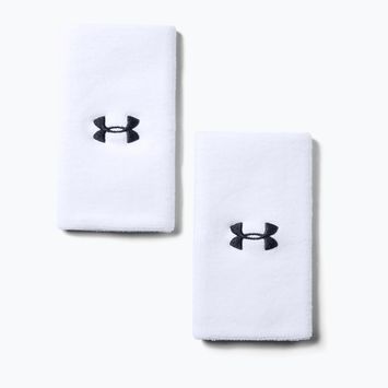 Apyrankės Under Armour 6'' Performance Wristband 2 vnt. white/black
