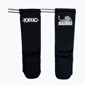 Blauzdų apsaugos YOKKAO Muay Thai Boxing black cotton