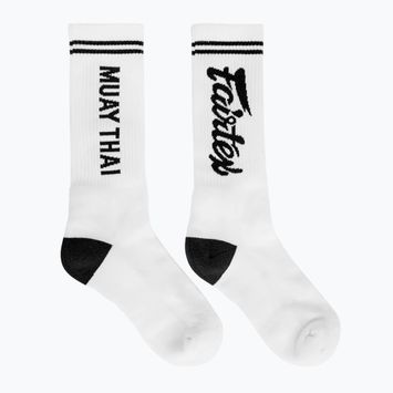 Fairtex "Muay Thai" kojinės baltos/juodos