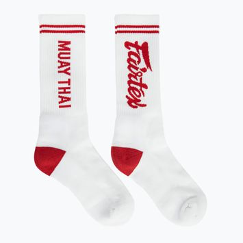 "Fairtex" "Muay Thai" kojinės baltos/raudonos spalvos