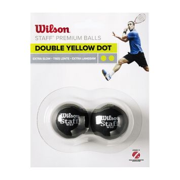 Wilson Staff skvošo kamuoliukas Dbl Ye Dot 2 vnt. juodas WRT617600+.