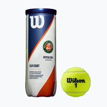 Wilson Roland Garros Clay Ct teniso kamuoliukai 3 vnt. geltoni WRT125000