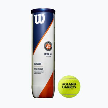 Wilson Roland Garros Clay Ct teniso kamuoliukai 4 vnt. geltoni WRT115000