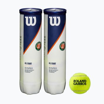 Wilson Roland Garros All Ct 4 Ball teniso kamuoliukai 2Pk 8 vnt. geltoni WRT116402