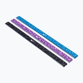 Galvos juostos Nike Printed Headbands 3 vnt. industrial blue/purple cosmos/white
