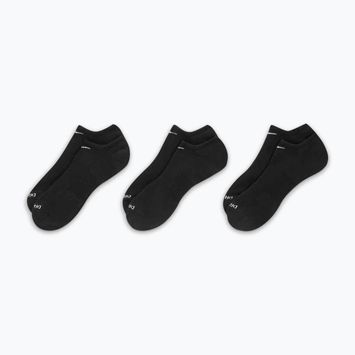 Nike Everyday Plus Cushion kojinės 3 poros juodos/baltos