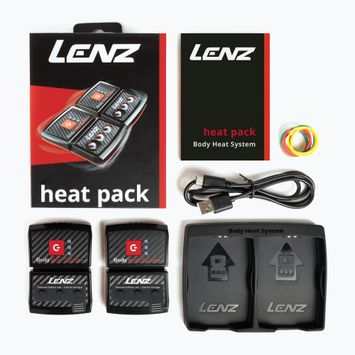 Kojinių baterijos Lenz Heat Pack 2.0 (USB) 2 vnt. black/ red