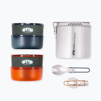 Turistinių indų rinkinys GSI Outdoors Glacier Dualist brushed stainless