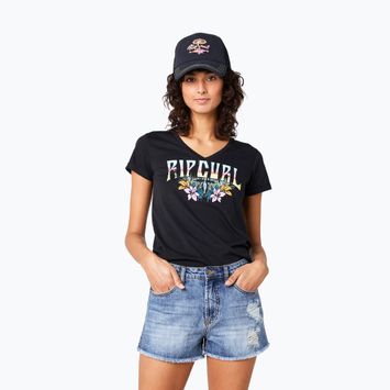 Moteriški marškinėliai Rip Curl Block Party V Tee black