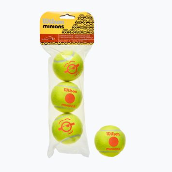Wilson Minions Stage 2 vaikiški teniso kamuoliukai 3 vnt. geltoni WR8202601
