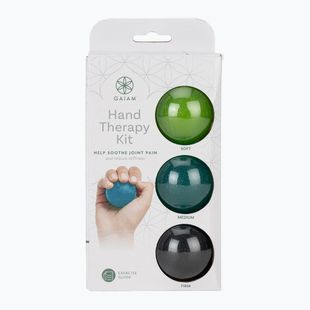 Masažo kamuoliai Gaiam Restore Hand Therapy Knit green/yellow/black