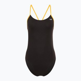 Moteriškas vientisas plaukimo kostiumas TYR Hexa Cutoutfit black/gold
