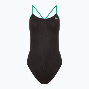 Moteriškas vientisas plaukimo kostiumas TYR Hexa Cutoutfit black/green