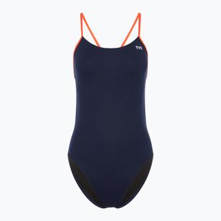 Moteriškas vientisas plaukimo kostiumas TYR Hexa Cutoutfit navy/orange