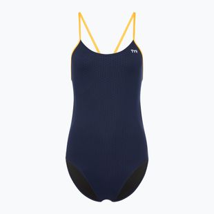 Moteriškas vientisas plaukimo kostiumas TYR Hexa Cutoutfit navy/gold