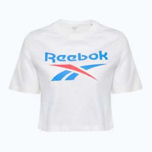 Moteriški marškinėliai Reebok Identity Big Logo Crop Tee white/coral/blue