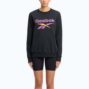 Moteriškas džemperis Reebok Identity Big Logo Fleece Crew black/purple rave/electric amber