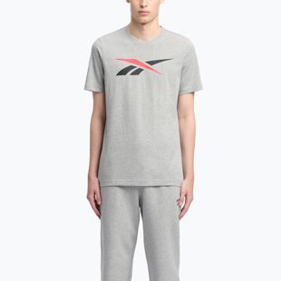 Vyriški marškinėliai Reebok Gs Vector Tee medium grey heather/vector red