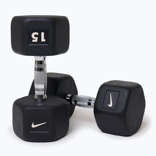 Gumuota hantelė Nike Strength Hex Dumbbell 15 kg black/white