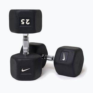 Gumuota hantelė Nike Strength Hex Dumbbell 25 kg black/white