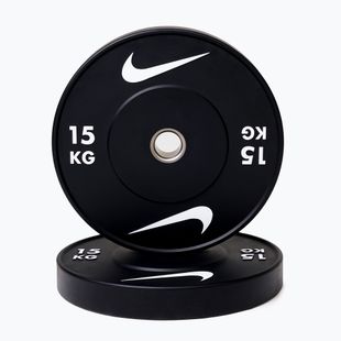 Bumperinės svorio plokštės Nike Strength Rubber Bumper Plates 15 kg black/white