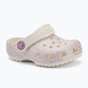 Vaikiškos šlepetės Crocs Classic Glitter Clog Toddler oyster