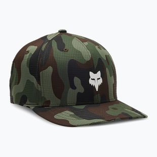 Vyriška kepuraitė su snapeliu Fox Racing Fox Head Camo Tech Flexfit green camo