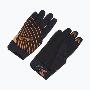 Oakley Drop In Mtb Glove 2.0 vyriškos dviratininkų pirštinės juodai oranžinės spalvos FOS901323