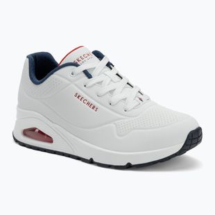 Moteriški batai SKECHERS Uno Stand On Air white durabuck/navy/red trim/mesh