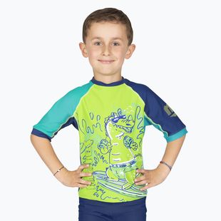 Vaikiški plaukimo marškinėliai Mares Rashguard Shield Kid lime