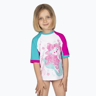 Vaikiški plaukimo marškinėliai Mares Rashguard Shield Kid magenta